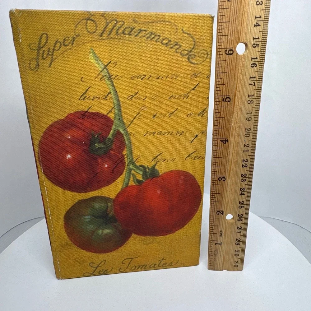 Decorative Book Box Tomato Marmalade Kitchen Storage Keepsake Hidden Compartment